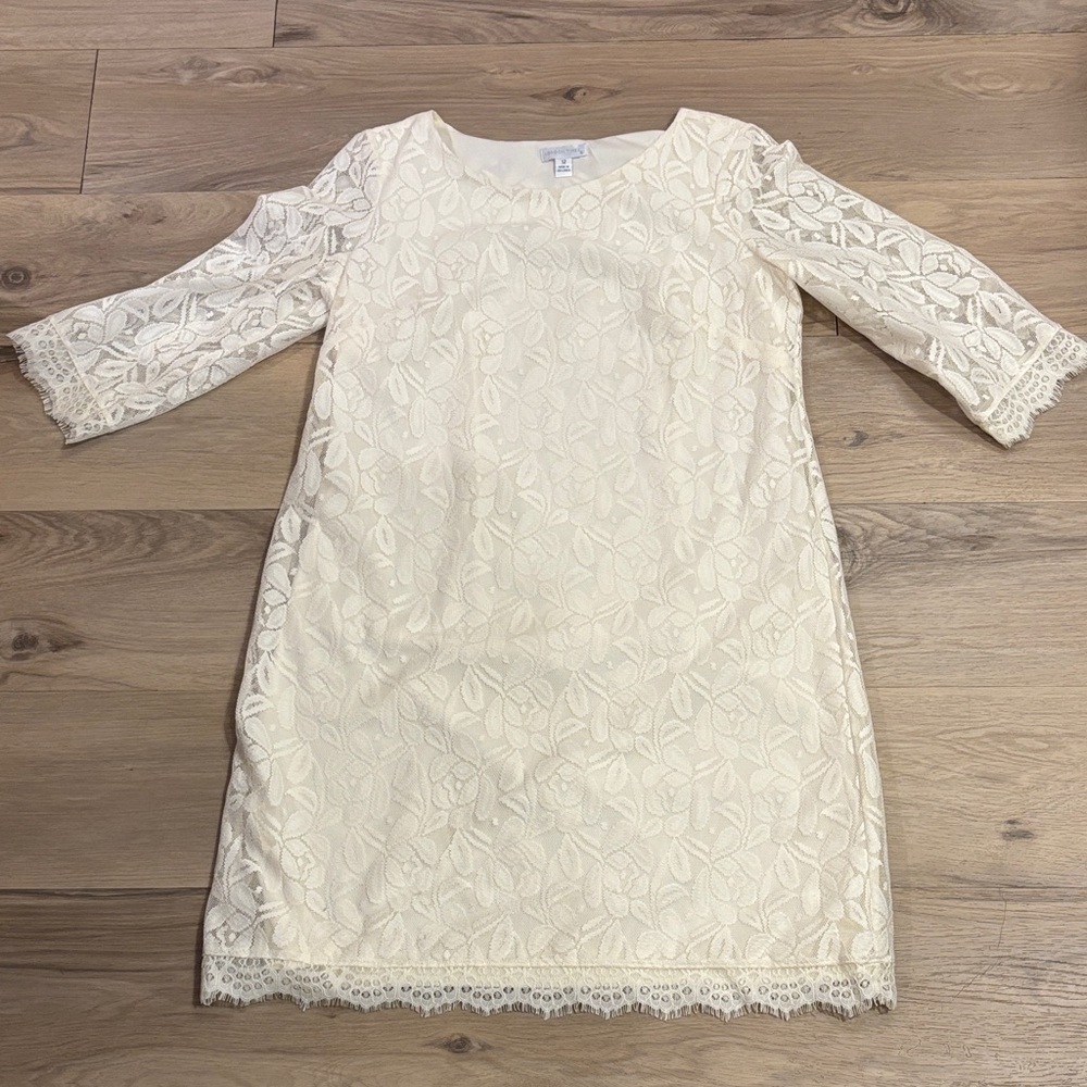 London Times Ivory Lace Dress